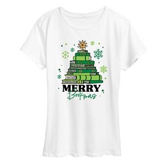Women's Merry Bookmas Christmas Graphic Tee