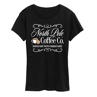 Women's North Pole Coffee Co. Christmas Graphic Tee