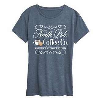 Women's North Pole Coffee Co. Christmas Graphic Tee