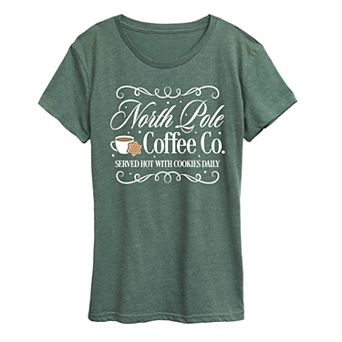 Women's North Pole Coffee Co. Christmas Graphic Tee