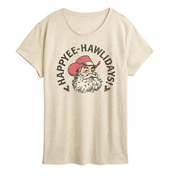 Women's Happyee Hawlidays Christmas Graphic Tee