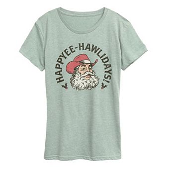 Women's Happyee Hawlidays Christmas Graphic Tee