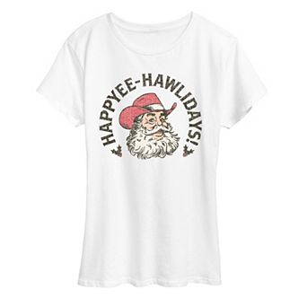 Women's Happyee Hawlidays Christmas Graphic Tee