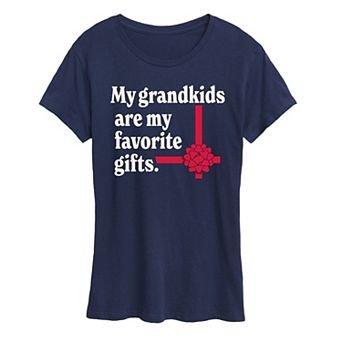 Women's My Grandkids Are My Favorite Gift Christmas Graphic Tee