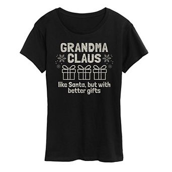Women's Grandma Claus Christmas Graphic Tee