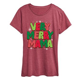 Women's Very Merry Mama Christmas Graphic Tee