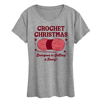 Women's Women's Crochet Christmas Graphic Tee
