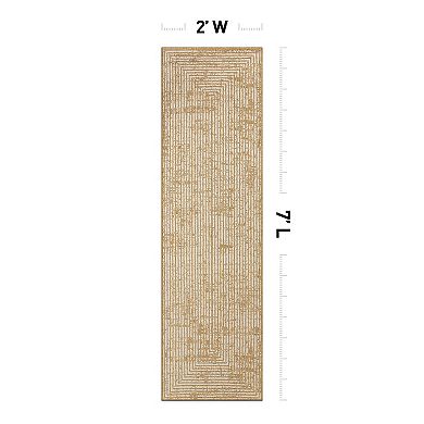 World Rug Gallery Distressed Frame Rug