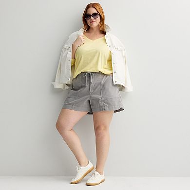 Plus Size Sonoma Goods For Life® Mid Rise Utility Shorts