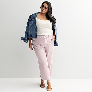 Plus Size Sonoma Goods For Life® High Rise Wide Leg Ankle Pants