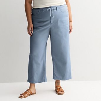 Plus Size Sonoma Goods For Life® High Rise Wide Leg Ankle Pants