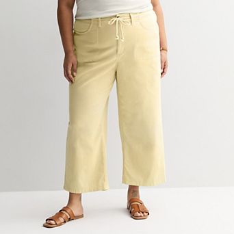 Plus Size Sonoma Goods For Life® High Rise Wide Leg Ankle Pants