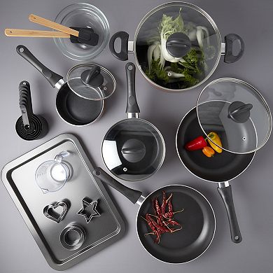 Basic Essentials 29-pc. Aluminum Cookware Set with Baking Bonuses