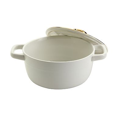 Denmark Tools for Cooks 2-Quart Stoneware Casserole Pan Baking Dish with Lid