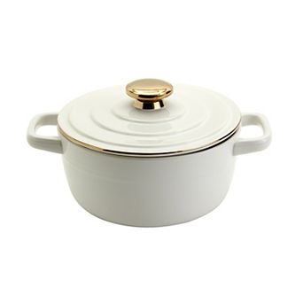 Denmark Tools for Cooks 2-qt Stoneware Casserole Pan Baking Dish with Lid