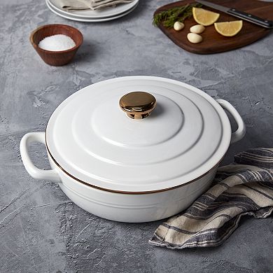 Denmark Tools for Cooks Stoneware Casserole Pan Baking Dish with Lid