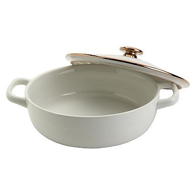 Denmark Tools for Cooks Stoneware Casserole Pan Baking Dish with Lid