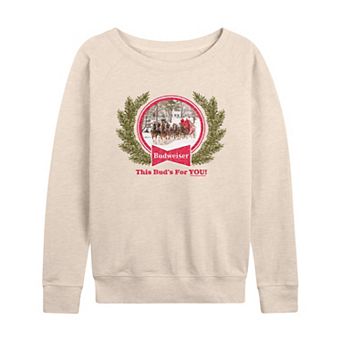 Women's Budweiser Clydesdales Holiday French Terry Long Sleeve Graphic Tee