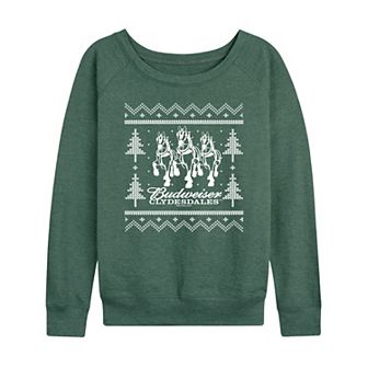 Budweiser Clydesdales Graphic Ugly Sweater French Terry Long Sleeve Graphic Tee