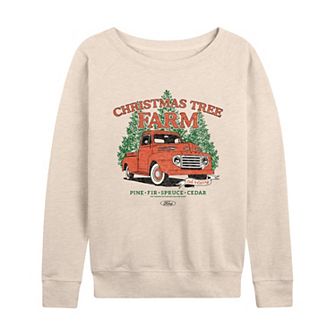 Women's Ford Christmas Tree Farm 1949 F3 French Terry Long Sleeve Graphic Tee