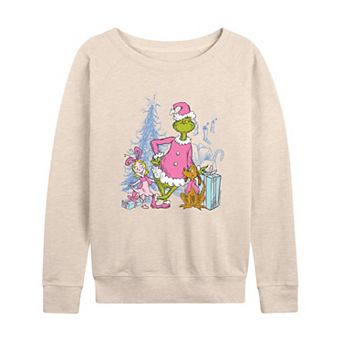 Women's The Grinch Max & Cindy Lou Who French Terry Long Sleeve Graphic Tee