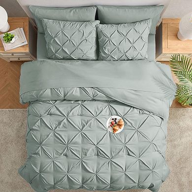 Nestl Pintuck Comforter Set Bed in a Bag with Down Alternative Pillow