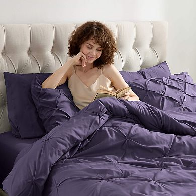 Nestl Pintuck Comforter Set Bed in a Bag with Down Alternative Pillow