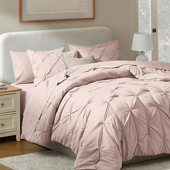 Nestl Pintuck Comforter Set Bed in a Bag with Down Alternative Pillow