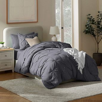 Nestl Pintuck Comforter Set Bed in a Bag with Down Alternative Pillow