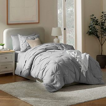 Nestl Pintuck Comforter Set Bed in a Bag with Down Alternative Pillow