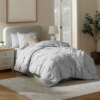 Nestl Pintuck Comforter Set Bed in a Bag with Down Alternative Pillow