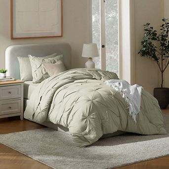 Nestl Pintuck Comforter Set Bed in a Bag with Down Alternative Pillow