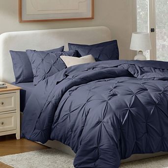 Nestl Pintuck Comforter Set Bed in a Bag with Down Alternative Pillow