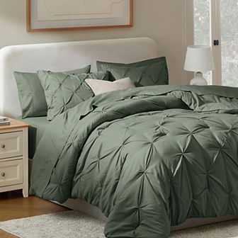Nestl Pintuck Comforter Set Bed in a Bag with Down Alternative Pillow