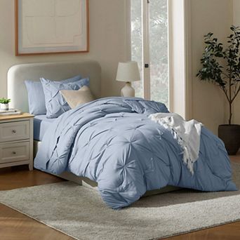 Nestl Pintuck Comforter Set Bed in a Bag with Down Alternative Pillow
