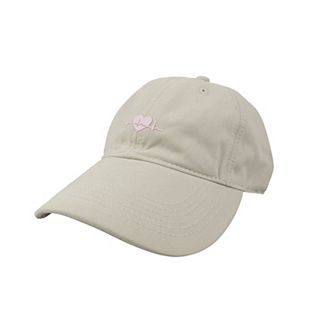 Women's Embroidered Heartbeat Baseball Cap with Adjustable Strap and Curved Brim Casual Cotton Hat