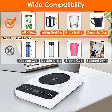 Desktop Electric Mug Warmer with 6 Temperature Levels & Auto Shut-Off Timer