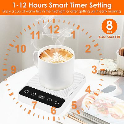 Desktop Electric Mug Warmer Auto Shut Off Timer Setting 6 Temperature  Levels Cup Warmer