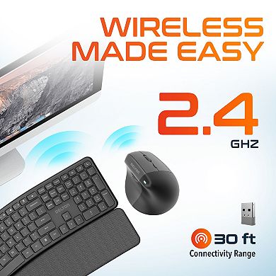 Delton KB250 Wireless Ergo Keyboard and S38 Wireless Mouse
