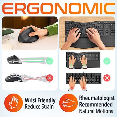 Delton KB250 Wireless Ergo Keyboard and S38 Wireless Mouse