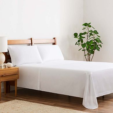 Host & Home Cotton Sateen Flat Bed Sheets (6 Pack), White