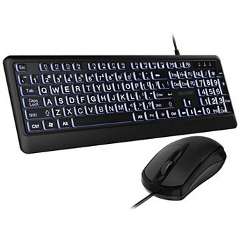 Delton KB20 Big Button Computer Keyboard and Mouse Combo