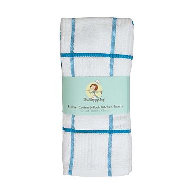 Sloppy Chef Premier Kitchen Towel 15x25 Windowpane Blue (6/Pack)