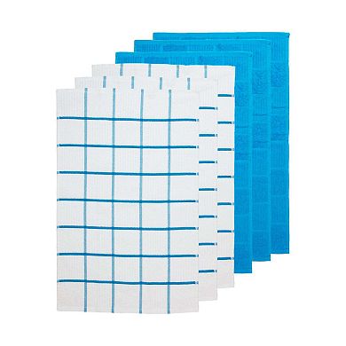 Sloppy Chef Premier Kitchen Towel 15x25 Windowpane Blue (6/Pack)