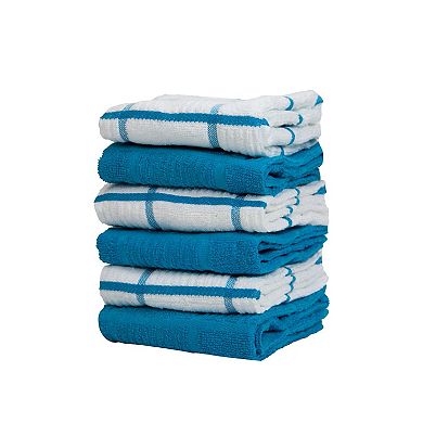 Sloppy Chef Premier Kitchen Towel 15x25 Windowpane Blue (6/Pack)