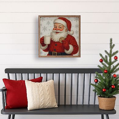 Kendrick Home Vintage Santa With Cookies Wall Art