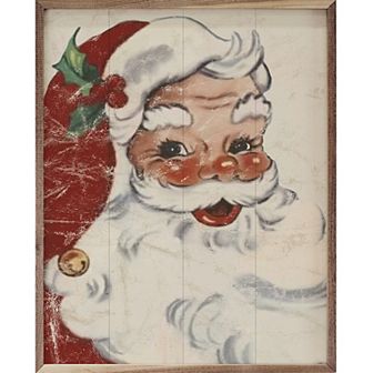 Kendrick Home Rosy Cheeks Santa Wall Art