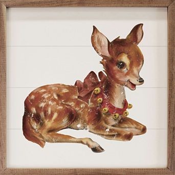 Kendrick Home Vintage Deer With Bells Wall Art