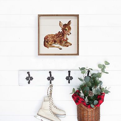 Kendrick Home Vintage Deer With Bells Wall Art