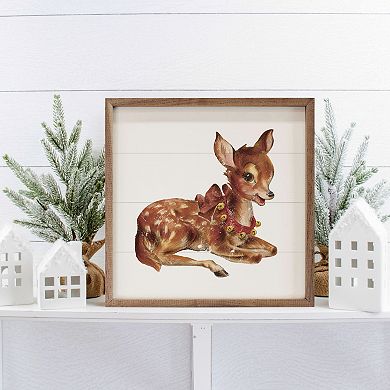 Kendrick Home Vintage Deer With Bells Wall Art